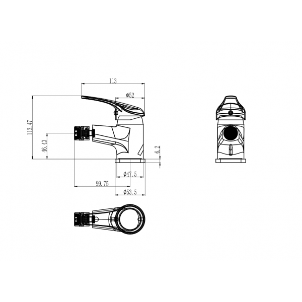 Miscelatore Monoforo Bidet Serie Alice con piletta da 11/4" e flessibili - immagine 2