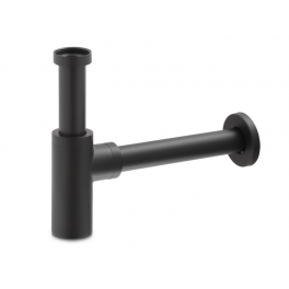 Sifone arredo a vista nero opaco per lavabo da 11/4" X 32 in ottone tondo