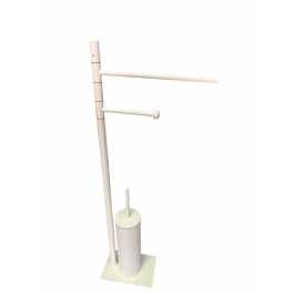 Piantana wc bidet bagno con porta asciugamano e porta carta bianco opaco - CQUBO