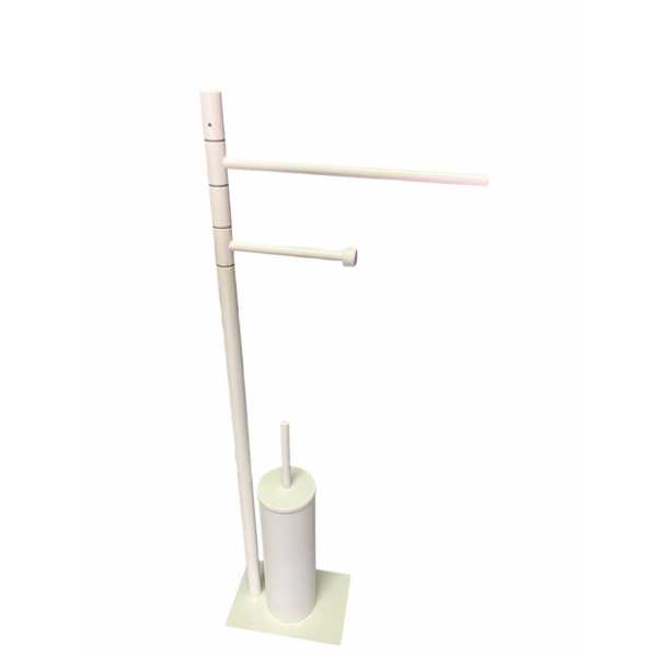 Piantana wc bidet bagno con porta asciugamano e porta carta bianco opaco - CQUBO