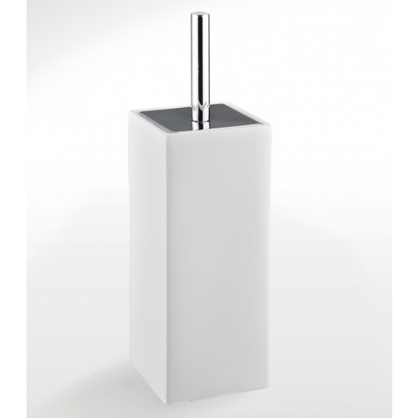 Porta scopino da terra in ceramica quadrata da bagno cromato lucido - CQUBO