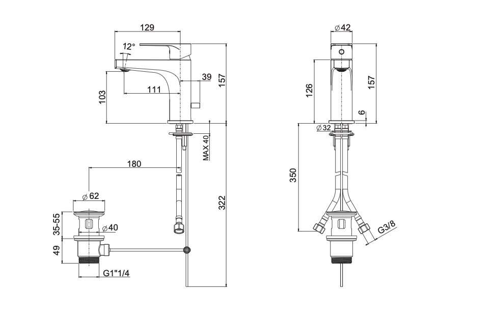 Miscelatore Lavabo Medio Serie King Con Piletta 11/4" - OIOLI RUBINETTERIE - immagine 2
