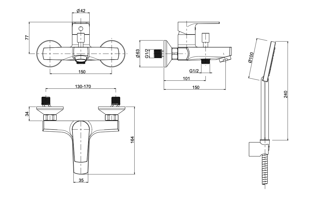 Miscelatore Vasca Serie KING con Accessori - OIOLI RUBINETTERIE - immagine 2