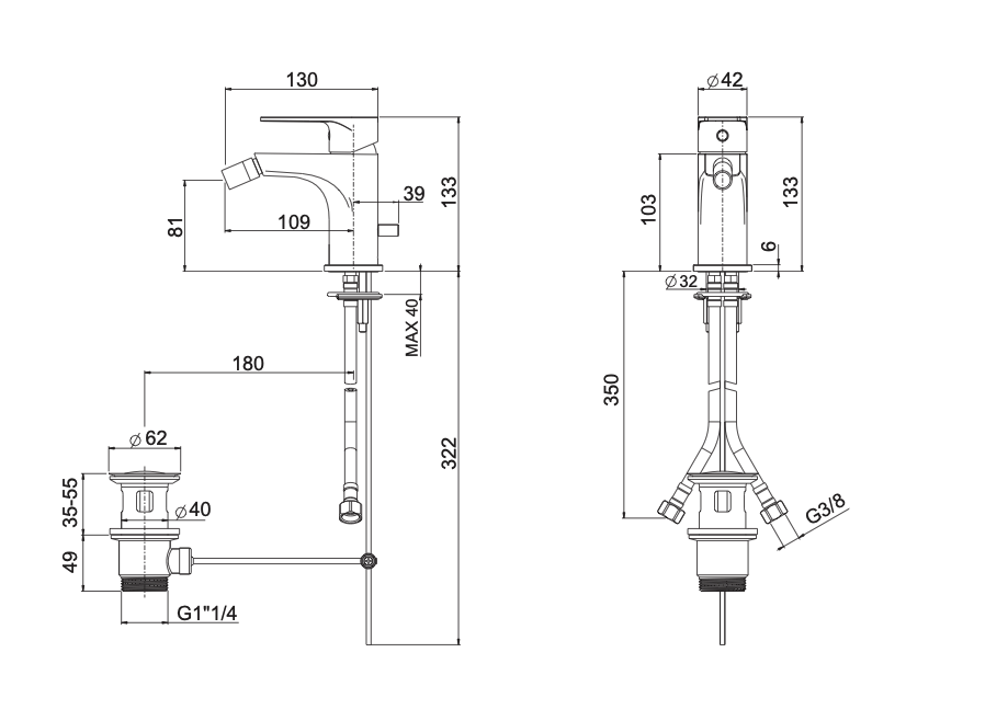 Miscelatore bidet Serie King Con Piletta 11/4" - OIOLI RUBINETTERIE - immagine 2