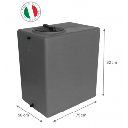 Serbatoio per Acqua Potabile Polietilene Grigio Litri 300 Parallelepipedo Verticale