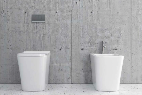 Coppia sanitari Karag serie LT Rimless filo muro, Vaso + Bidet - immagine 3